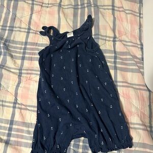 Carter's Dark Blue Romper with Nautical Print